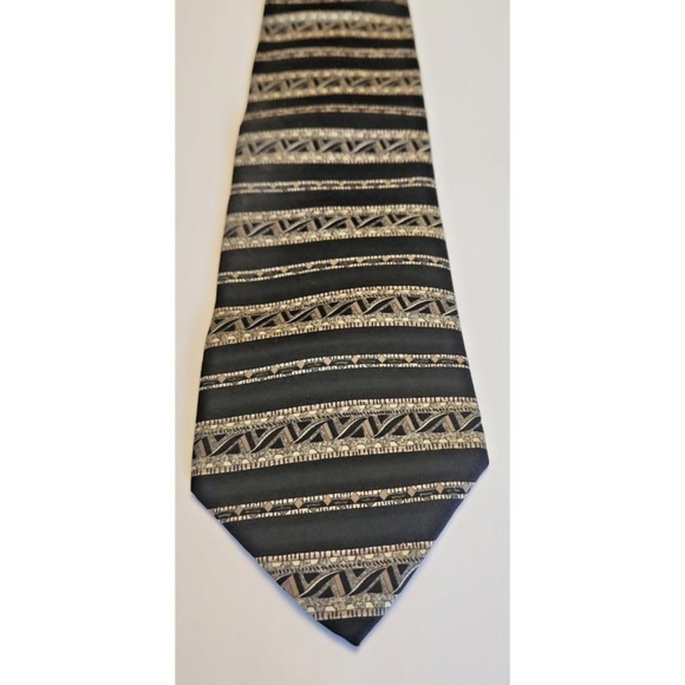 Barrington Mens Silk Stripes Regular Tie Necktie Multi-Color Stripe Blue Vintage
